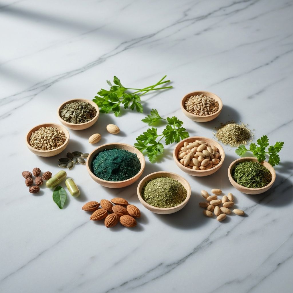 Ilustrasi berbagai jenis suplemen makanan alami